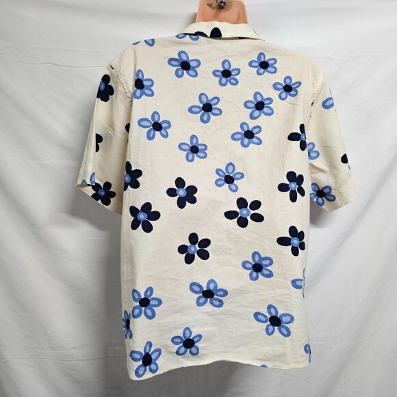 UNIQLO marimekko Linen-Blend Open Collar Shirt Women Size M Off White - Picture 6 of 11